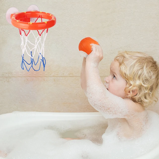 Baby Bath Toy Toddler Boy Water Toys Bathroom Bathtub Shooting Basketball Hoop with 3 Balls Kids Outdoor Play Set Cute Whale 2