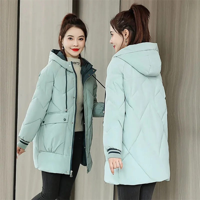 

2023 New Fashion Winter Women Parka Jackets Casual Thick Warm Hooded Long Coat Fashion Female Winter Outwear Jacket Parkas