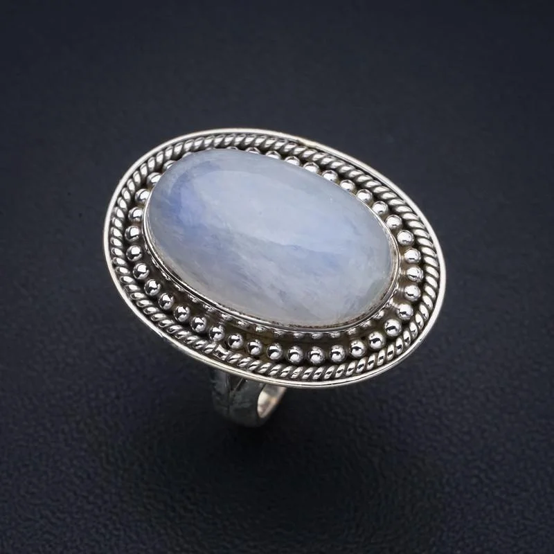 

StarGems Moonstone Handmade 925 Sterling Silver Ring 6.75 F2731