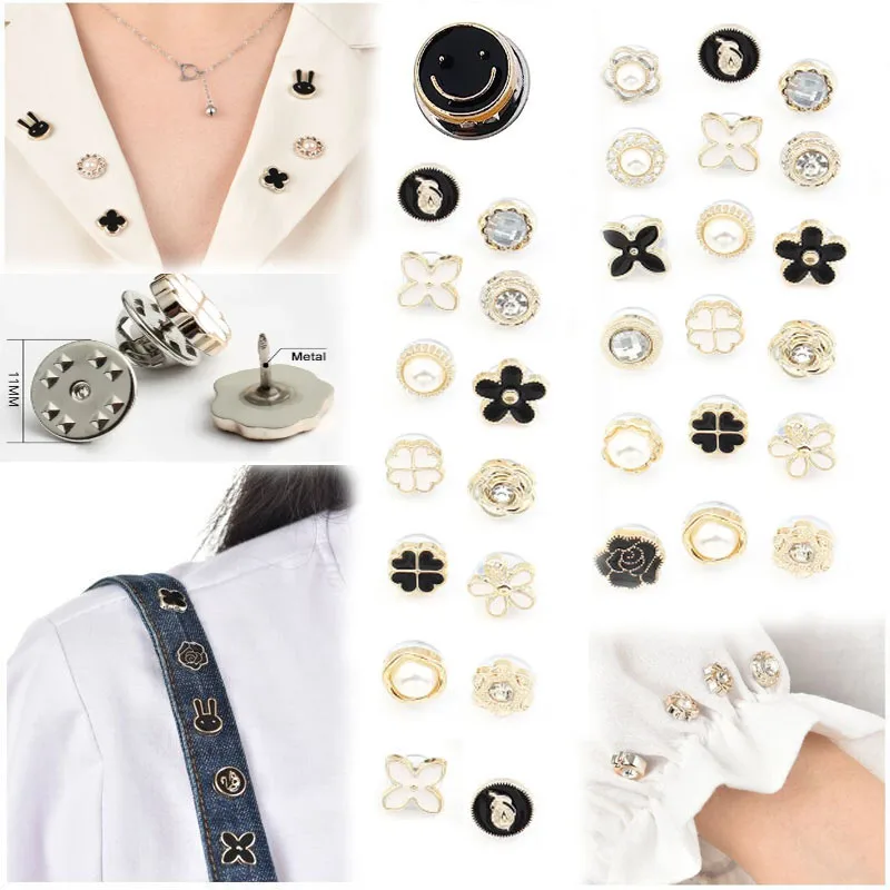 Description Picture 2 of item10pcs/Lot Button Brooch Prevent Accidental Exposure Buttons Brooch Pins Badge Cufflinks Button Detachable Button Clothes Decor