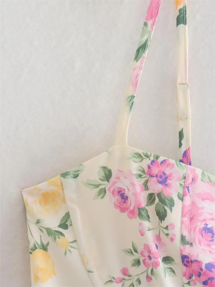 New Dress 2022 Summer Fashion Print Sweet Small Floral Sling Youth Dress Women Casual Party Fashion Vacation Dress Women