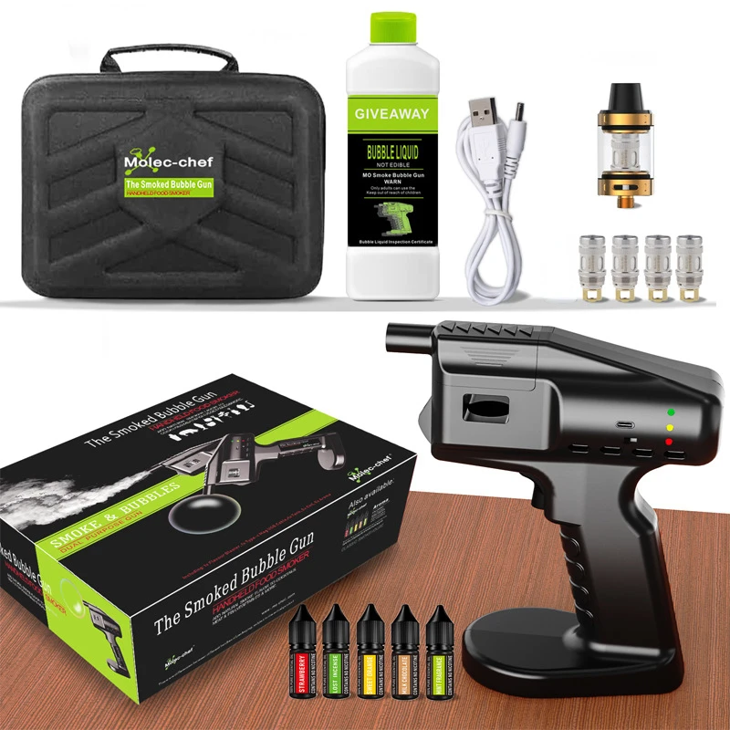 Hand-Held Smoked Bubble Gun Smoke Making Machine Cocktail Molecular Cuisine Bubble Machine Bar Wine Mixer