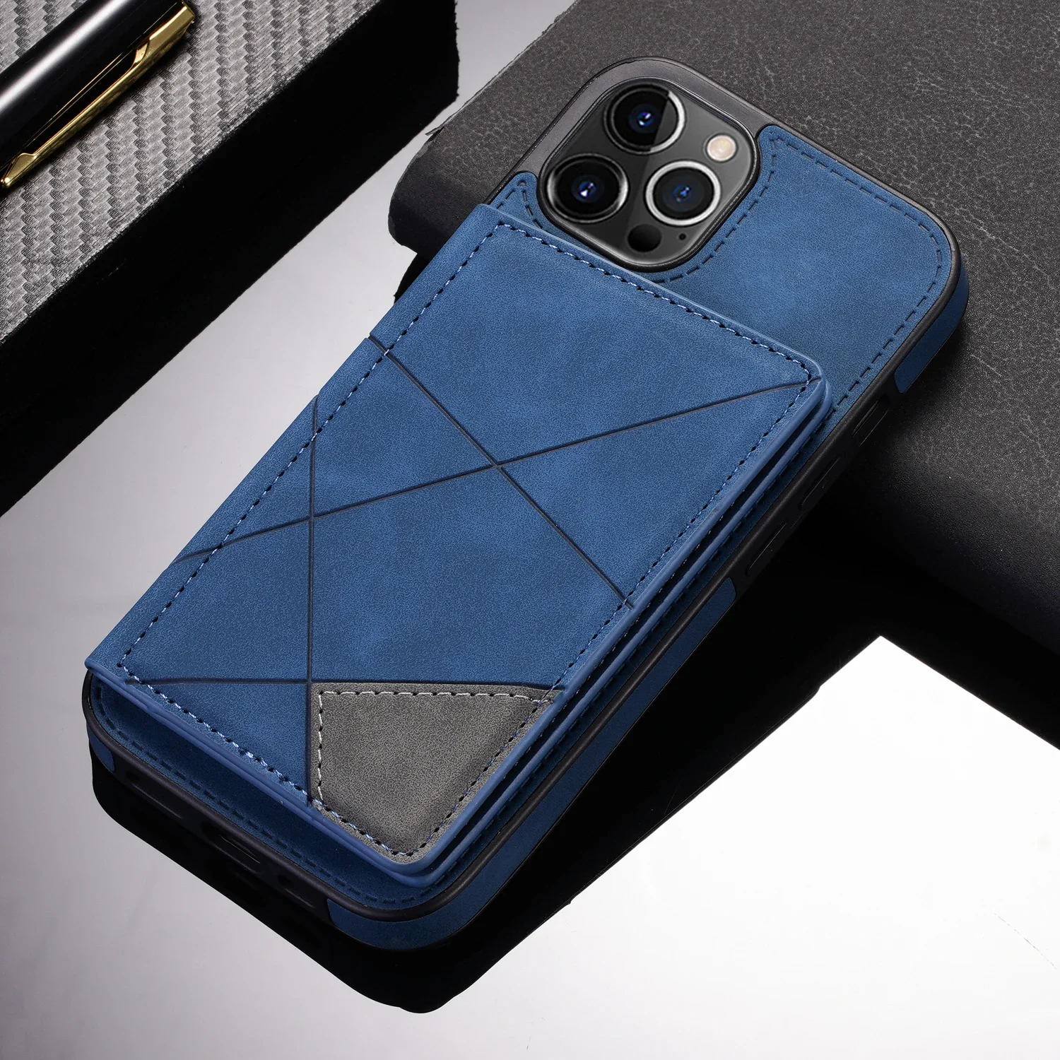 Luxury Leather Wallet Phone Case with Credit Card Holder & Stand Feature