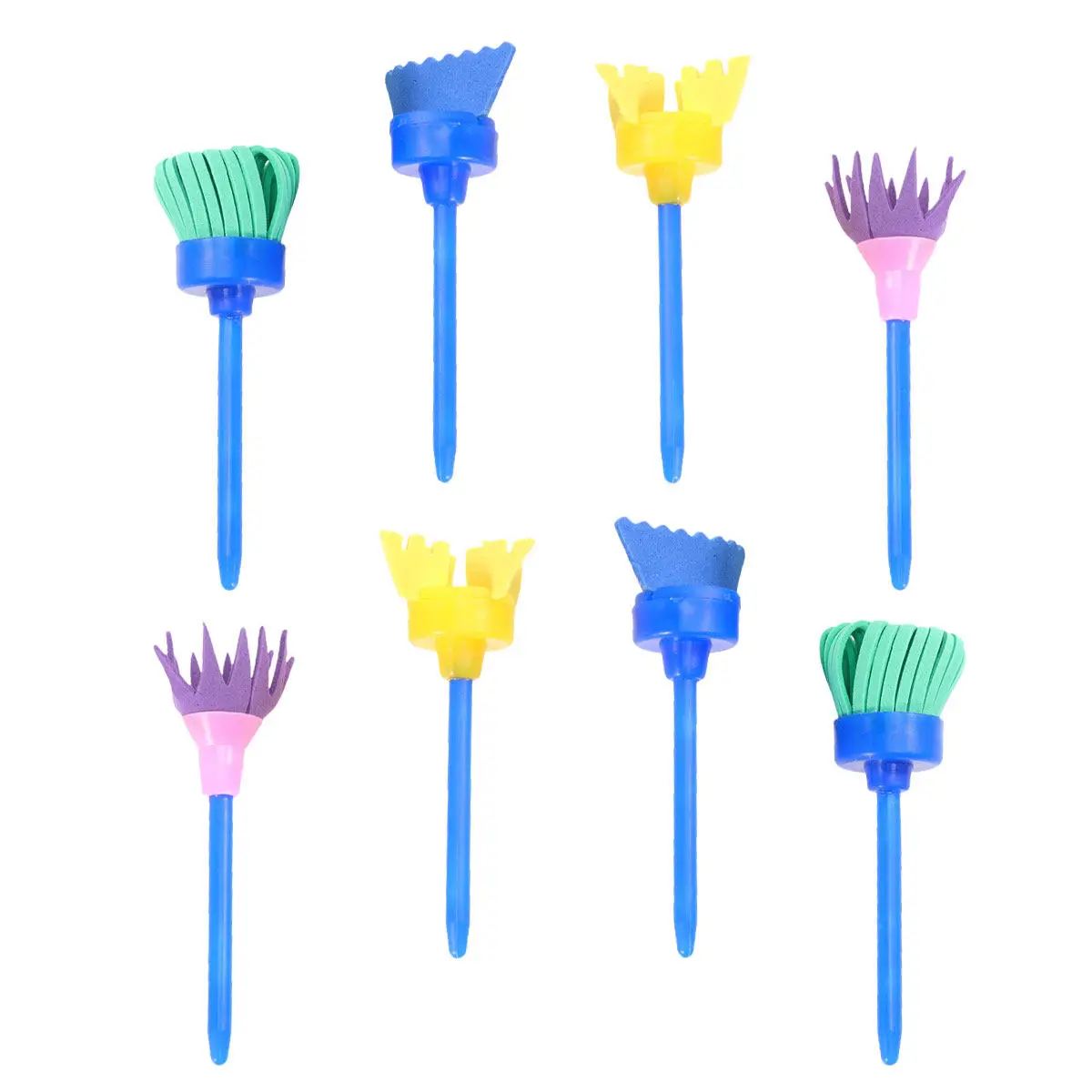 8Pcs DIY 스폰지 페인팅 롤러 프리미엄 미니 페인트 브러쉬 세트 어린이 미술 수업 그리기 낙서 도구 어린이 페인트 롤러