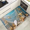 Beach Seashells Starfish Print Kitchen Rugs Balcony Hallway Non-Slip Floor Mat Bath Toilet Doormat Bedroom Bedside Carpets Decor 4