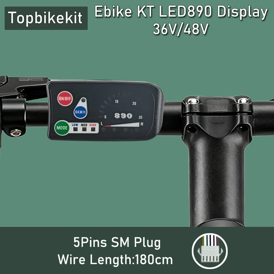 Elektrische Fiets LED Power Display Paneel Elektrische Fiets Modificatie Display Meter met Waterdichte 5P Stekker voor 22.2mm Stuur(#3