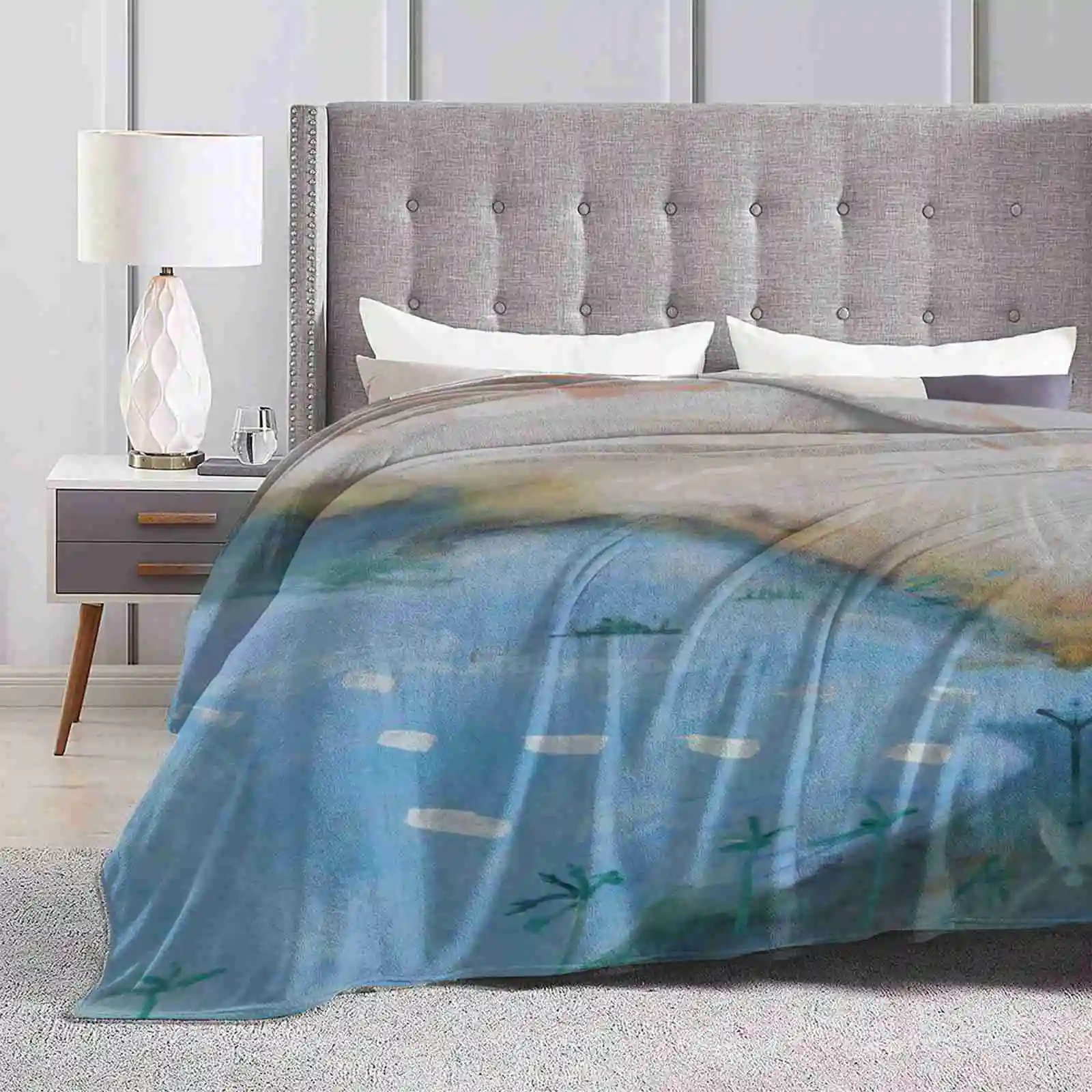 

Остров Кларк, последняя новинка, супермягкая теплая фототкань, тонкое одеяло от lifesketch, остров Сидней, гавань, воды, Элизабет, залив, размытое