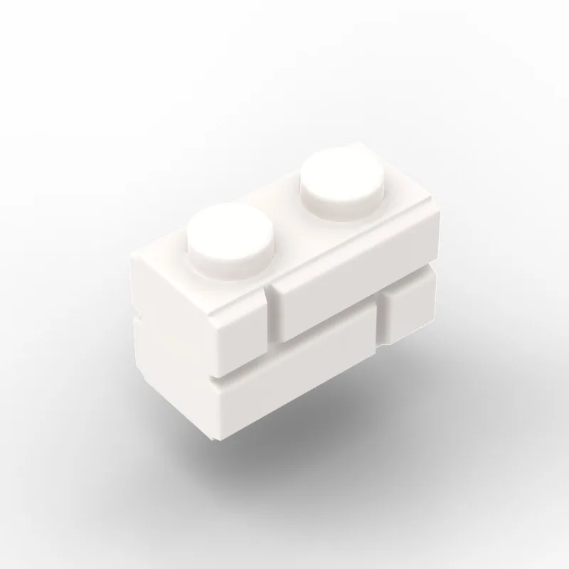 500PCS 벽돌 부품 DIY 98283 1x2 체크 무늬 벽돌 벽 벽돌 부품 호환 교육 빌딩 블록 부품 완구