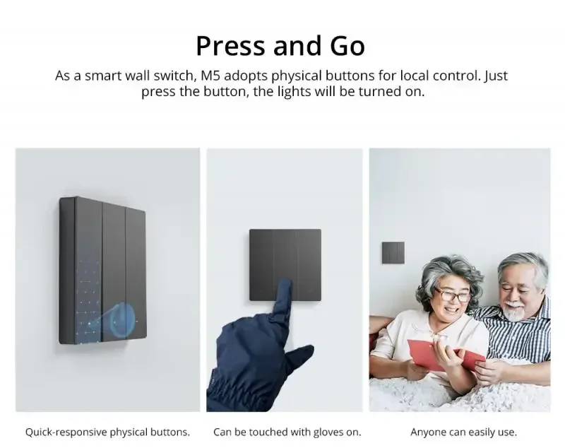 SONOFF M5 SwitchMan WiFi Smart 80/86/120 Type Switch Smart Home 1/2/3 Gang EU/US Wall Switch Support Ewelink Alexa Google Home