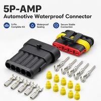 5Pin Waterproof AMP Auto Connector 18AWG M/F 1.5mm Term Quick Disconnect for Car Truck VehicleDJ7051-1.5-11/21 282089-1/282107-1 1