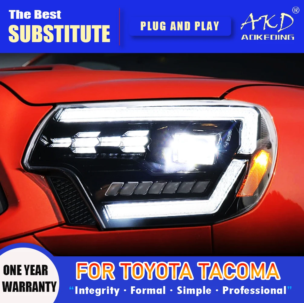 

Фара AKD для Toyota Tacoma светодиодный, фара 2012-2015, фары Tacoma DRL, сигнал поворота, фара дальнего света, линза проектора Angel Eye