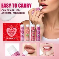 Women's Gifts 4PCS/Box Lip Balm Set Moisturizing and Glossy Suitable for Dry Lips Valentine's Day Gifts for 2