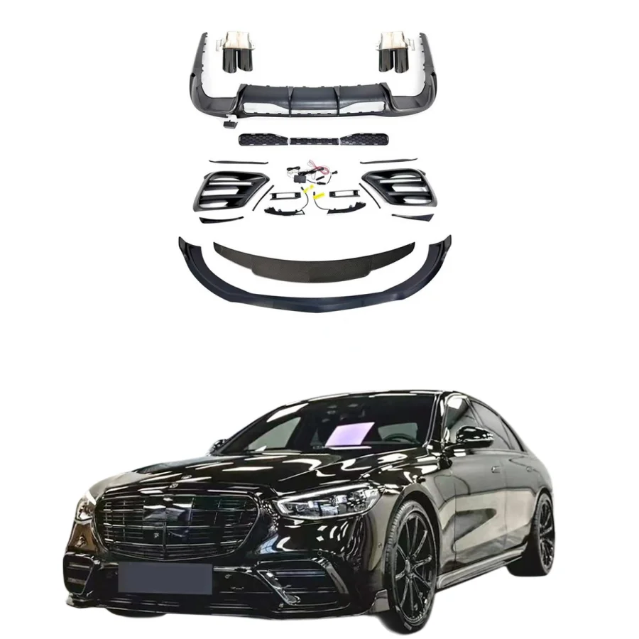 

Боди для Mercedes benz S-Class, передняя и задняя губы W223, модернизированная модель Babos, передняя и задняя губы, хвост, маленький объемный комплект