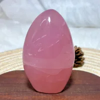 High Quality Natural Crystals Rose Quartz Flame Freeform Polished Ornament Healing Mineral Home Decoration Room Decor Gift 2
