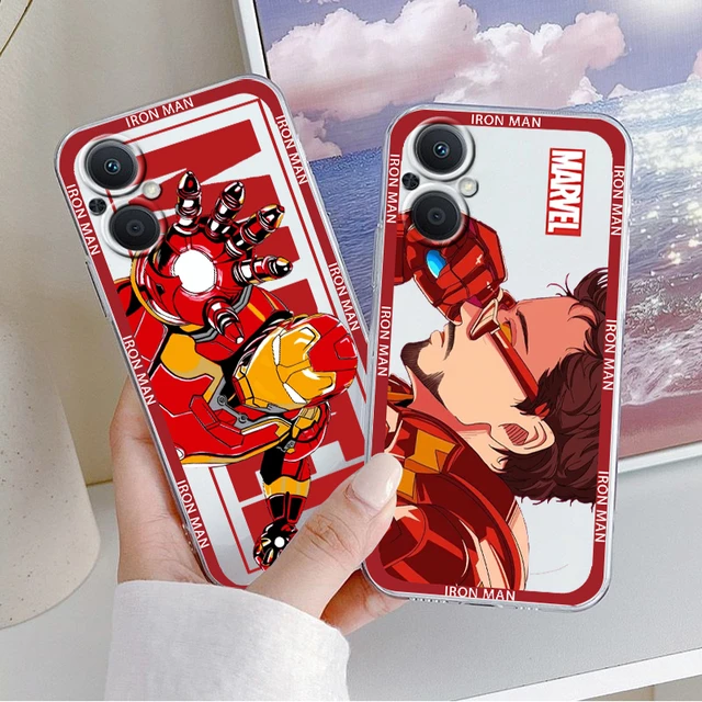 FUNDA CARCASA OPPO A52 / OPPO A72 HYBRID IRON MAN ANTIGOLPES CON IMAN +  CRISTAL