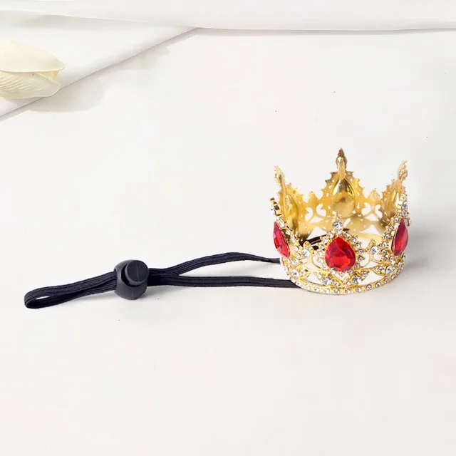 Pet Crown Headband Round Royal King Queen Crown Costume Hat for Cats & Small Dogs Birthday Party Festival Dress Up Photo Props 5