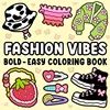 Fashion Vibes Bold & Easy Coloring Book for Adults and Teens - 22 Pages, Mixed Color Paper, Stress Relief, Emotional Release 2
