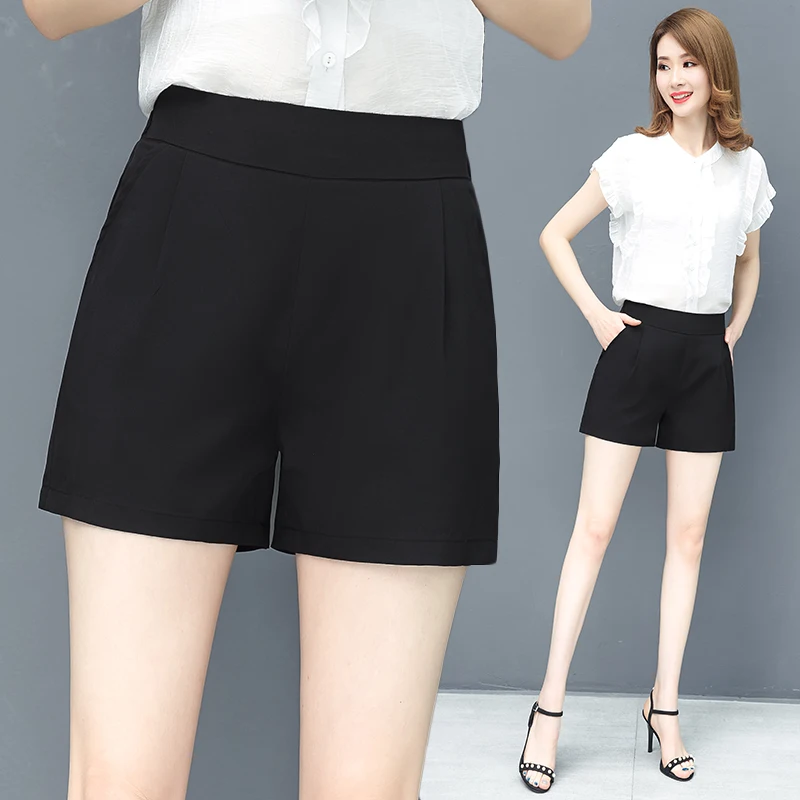New Female Summer Fashion Trend Thin Comfortable Quick Drying Shorts Women'S High Waist Slim And Versatile Loose 3-Point Pants