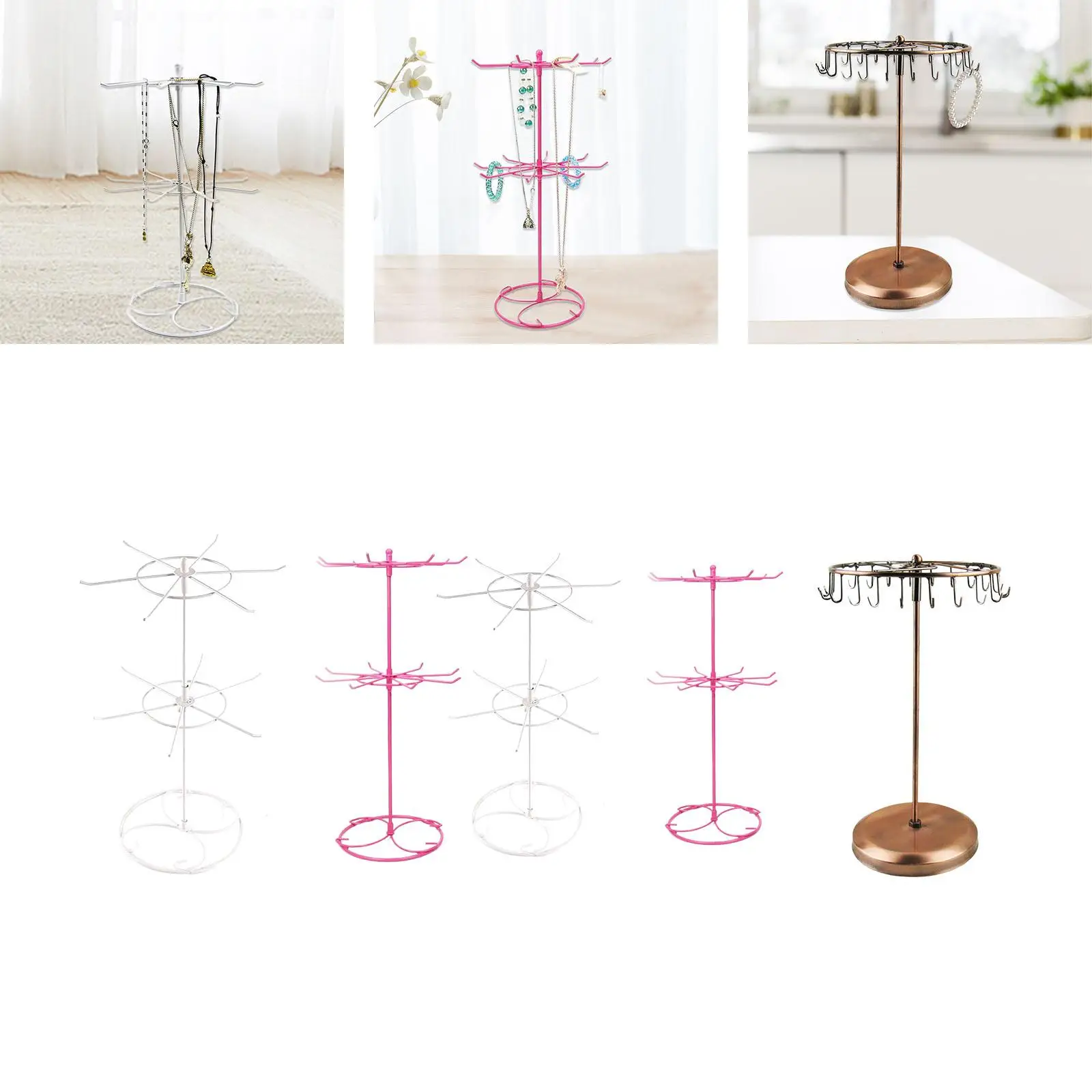 Jewelry Display Rack Rotating Jewelry Hanger Jewelry Organizer Earring Display Stand for Earrings Keychains Home Bracelet Ring