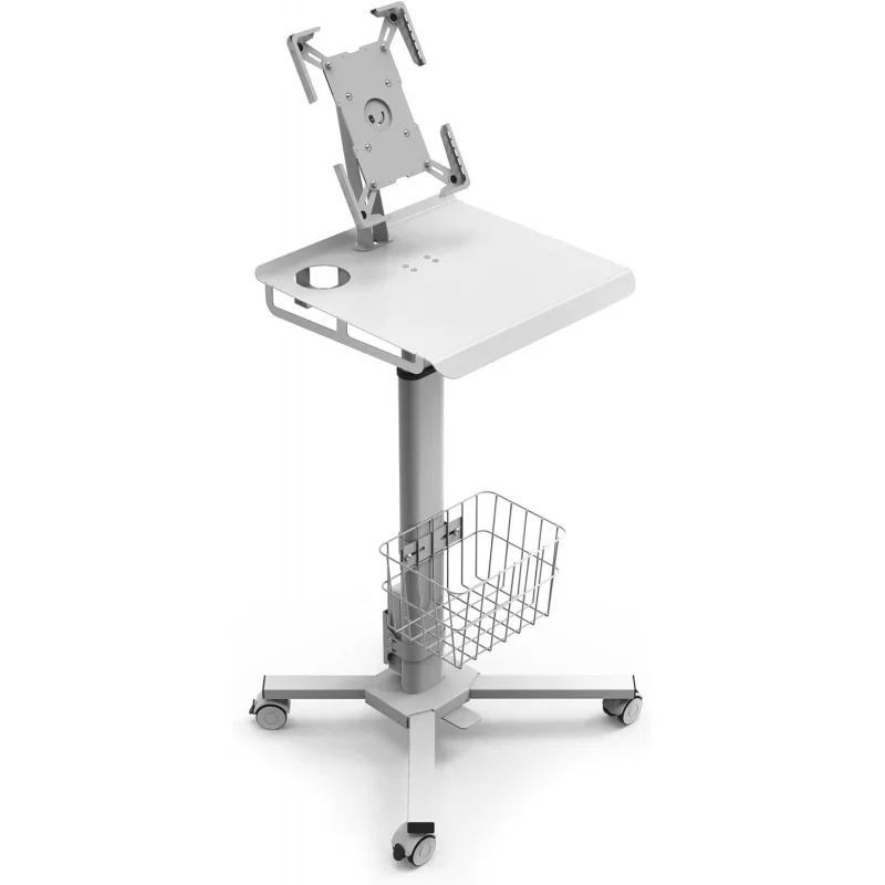 

Adjustable Rolling Medical Cart: Pneumatic Mobile Workstation with iPad Enclosure for 9.7-13" iPad and Tablet - Ideal for Hospit