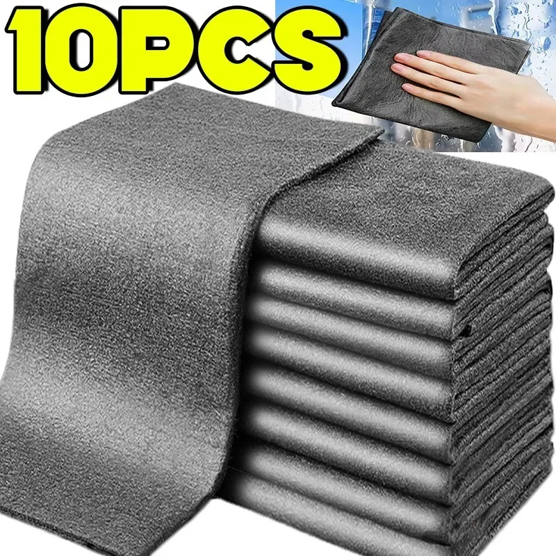 Reusable Magic Cleaning Cloths Microfiber Washing Rags Mirror Glass ...