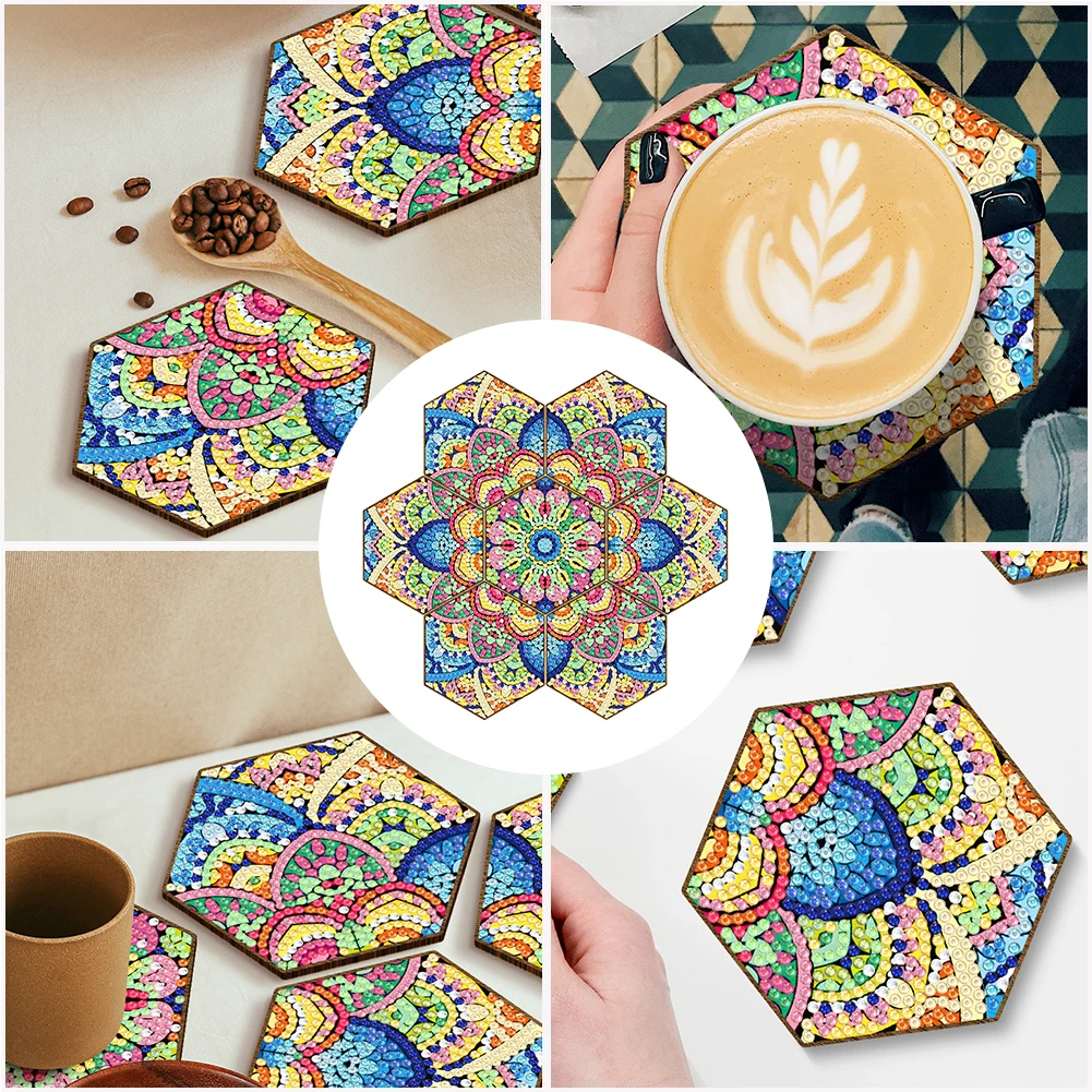 7pcs Diamond Painting Coasters Kit DIY Crystal Drink Coasters Honeycomb  Shape Special Shaped Drill Coasters for Table Home Decor - AliExpress