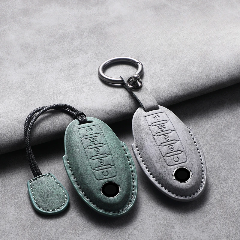 Key Case Cover Key Case Car Key Shell 5 Buttons Leather for Nissan X Trail T32 Rogue Patrol Murano Htrail Maxima Altima Sentra Qashqai