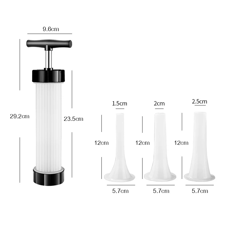 3Pcs Manual Sausage Stuffer Filling Machine Plastic Funnels sausage stuffing machine