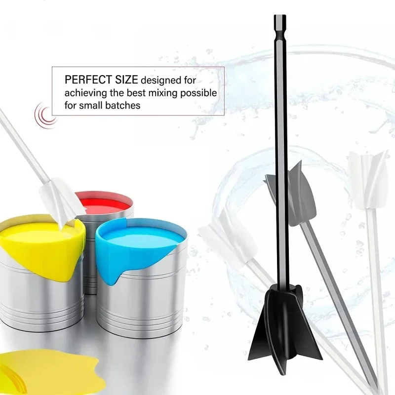 Epoxy Mixing Stick Paint Stirring Rod Putty Cement Paint Mixer Attachment With Drill Chuck For Epoxy Resin Latex Oil Paint