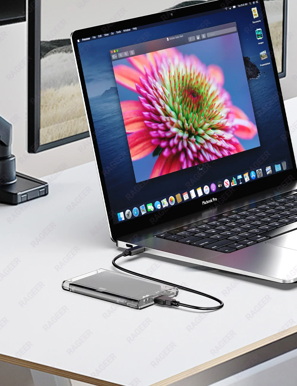 RAGEER 2.5 Externes Festplattengehäuse USB 3.0 zu SATA Transparentes Festplattengehäuse für 7mm/9.5mm SATA HDD/SSD Max 6TB UASP-Unterstützung – Detail 14