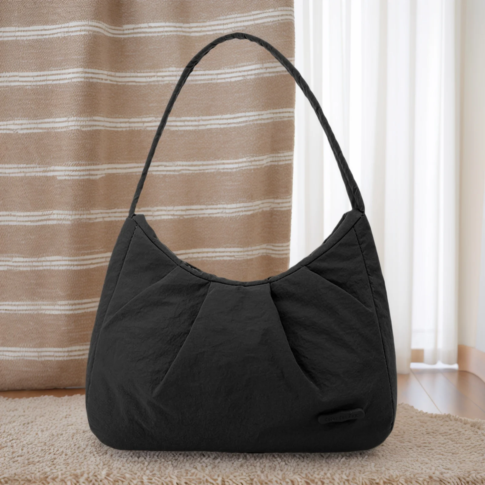 Pleated Clouds Bag Solid Color Dumpling Bag Lightweight Daily Clutch Handbag Casual for Women Travel Shopping