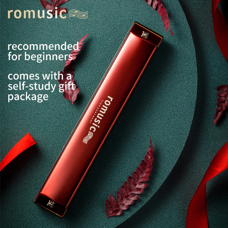 Romusic Harmonica Diatonic Marker 24-hole C Key Polyphonic Professional Performance Level Adult Students Children Beqinners