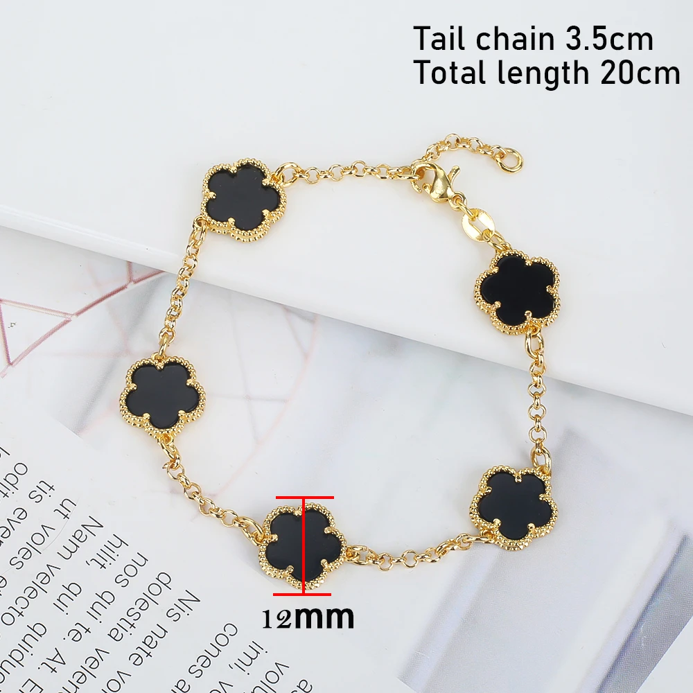 10 Colors Five-Leaf Flower Set Bracelet Necklace Women Jewelry Set For Daily Party Wear jewelry sets jewelry set