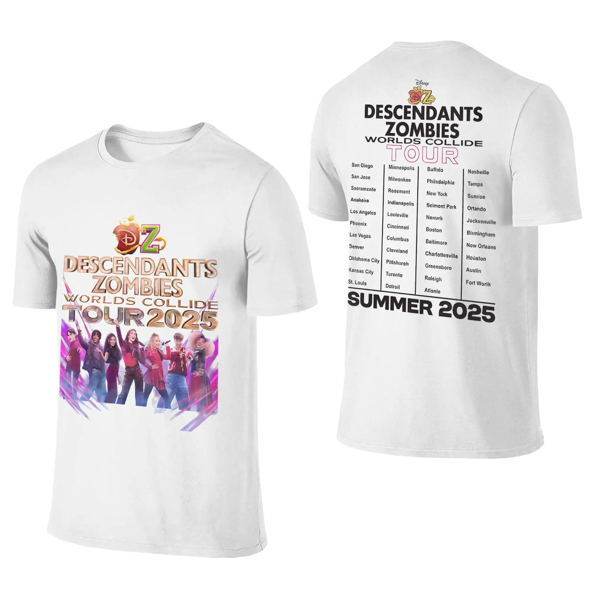 Descendants Tシャツ When Worlds Collide - Descendants & Zombies Tour Tee - BLACK