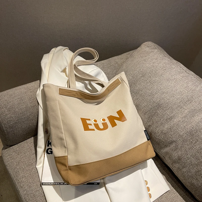 Simple Design Fashion Women's Tote Bag Casual Street Personality One Shoulder Bag Large Capacity Student Bag Mom Shopping Bag