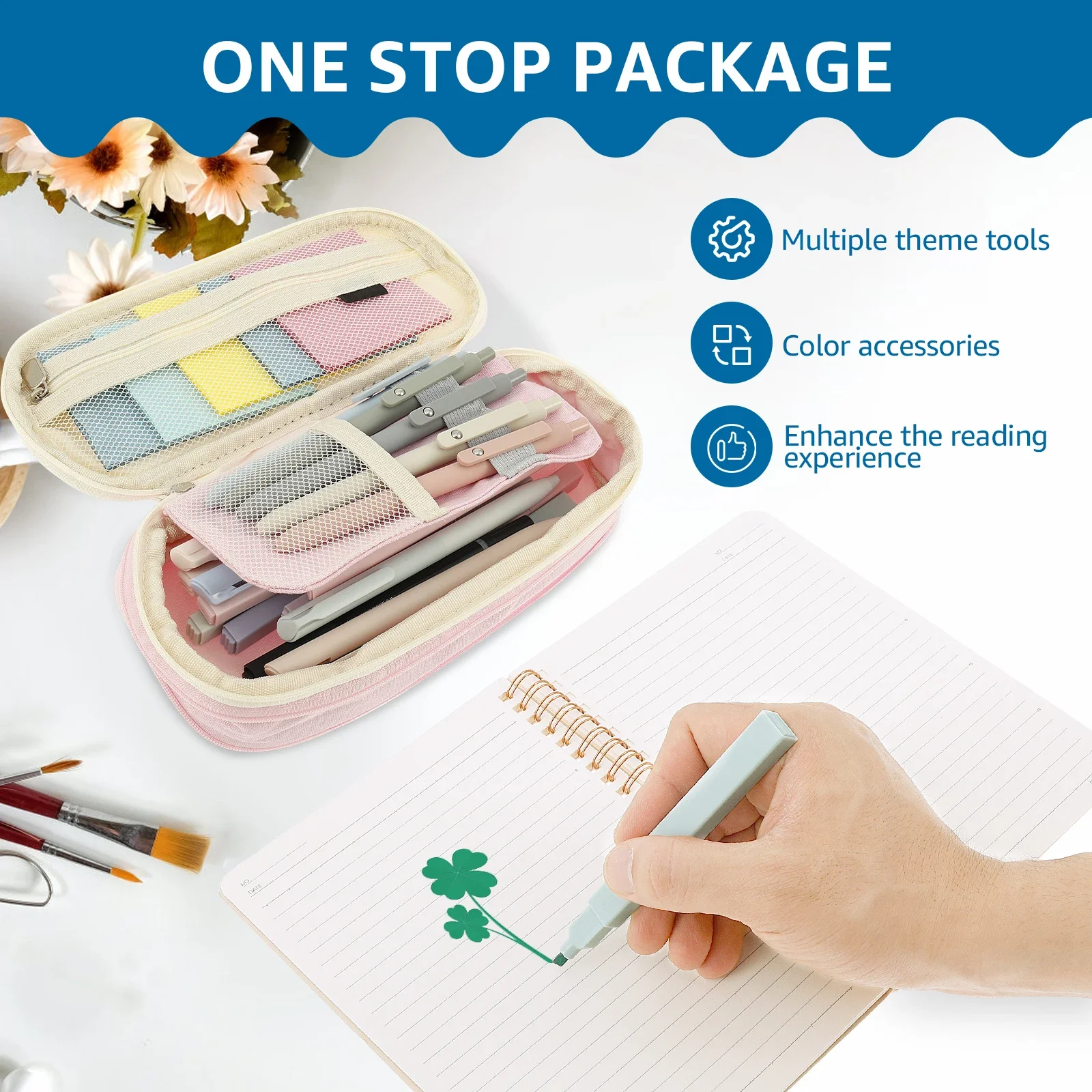 Bible Study Supplies Categorized Index Bible Study Kit Key Labeling Sign Here Sticker with Large Capacity Pen Bag for Reading