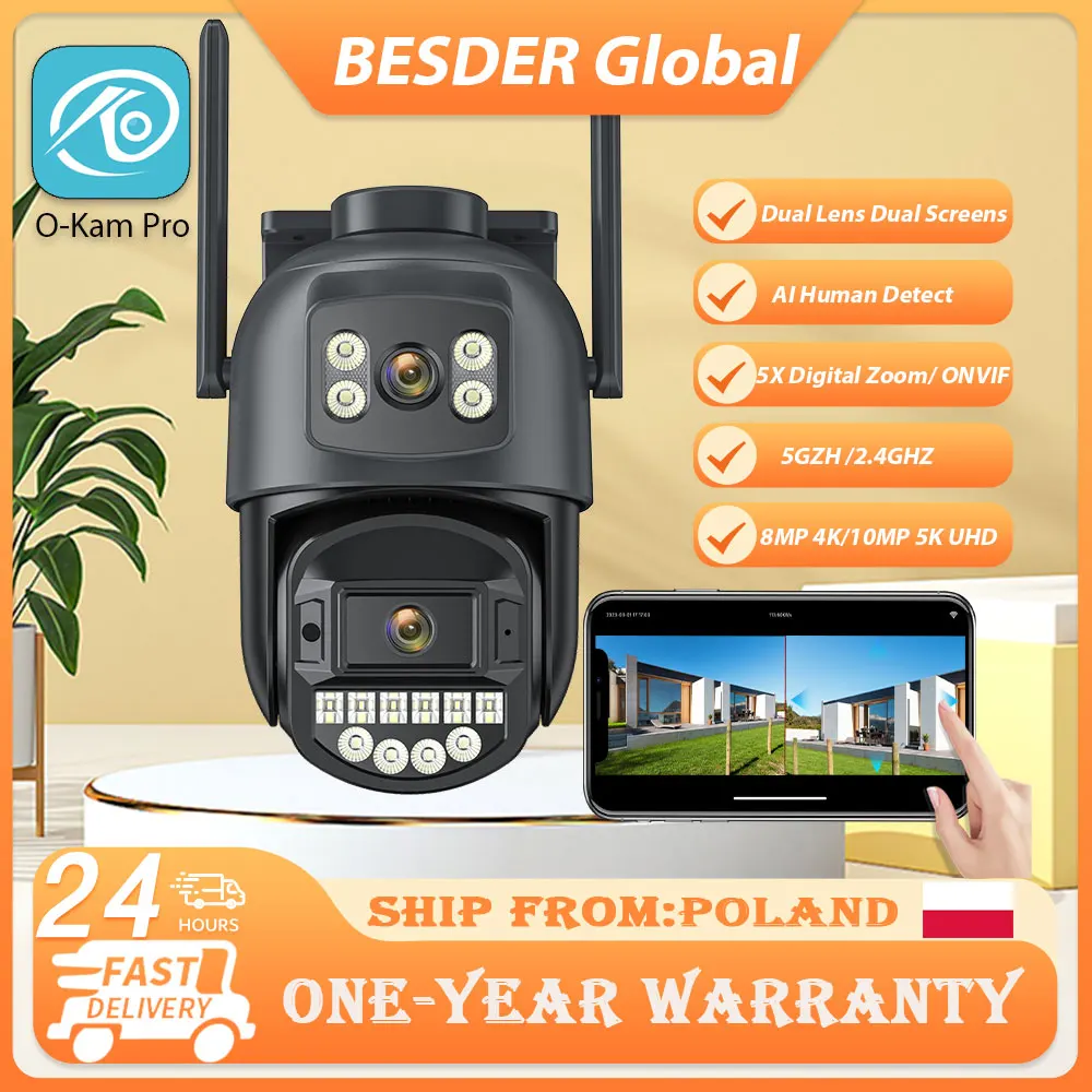 Caméra IP PTZ 10MP 8MP 5K extérieure double objectif double écran 5G WIFI caméra AI suivi Protection de sécurité caméra de Surveillance CCTV 1 Caméra IP PTZ 10MP 8MP 5K extérieure double objectif double écran 5G WIFI caméra AI suivi Protection de sécurité caméra de Surveillance CCTV 1