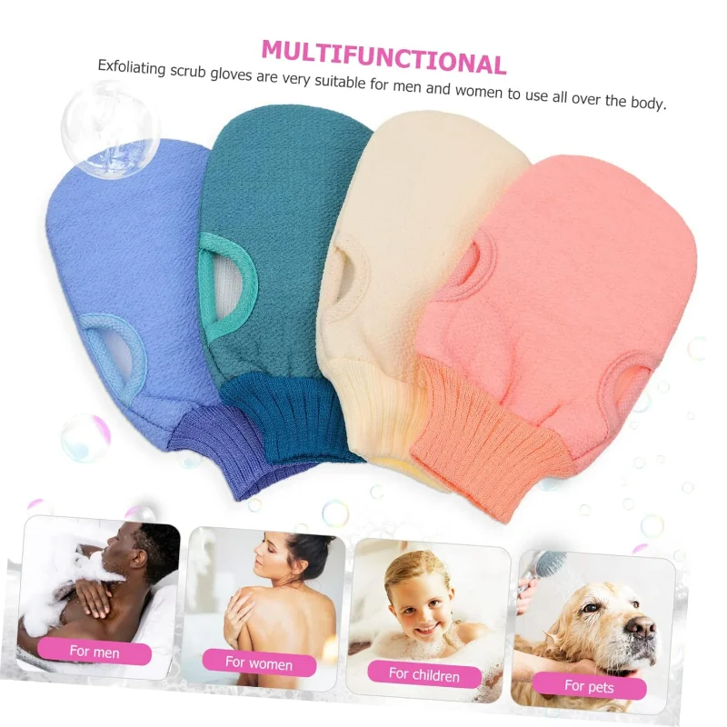 1/2PCS Scrub Exfoliating Gloves for Shower Cleaning Scrub Mitt Rub Dead Skin Body Brush Towel SPA Foam Body Massage 4