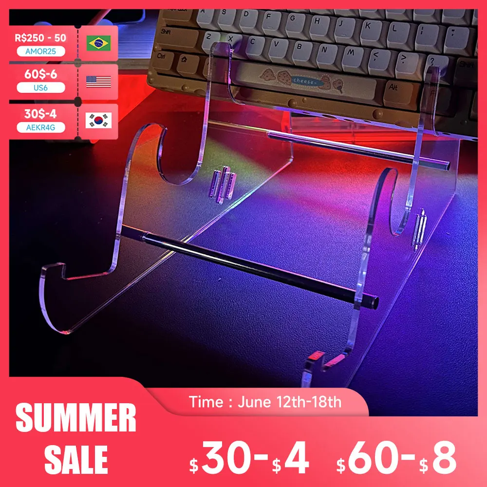 Keyboard Display Stand Stable Acrylic Transparent Single Layer for Computer Mechanical Keyboard