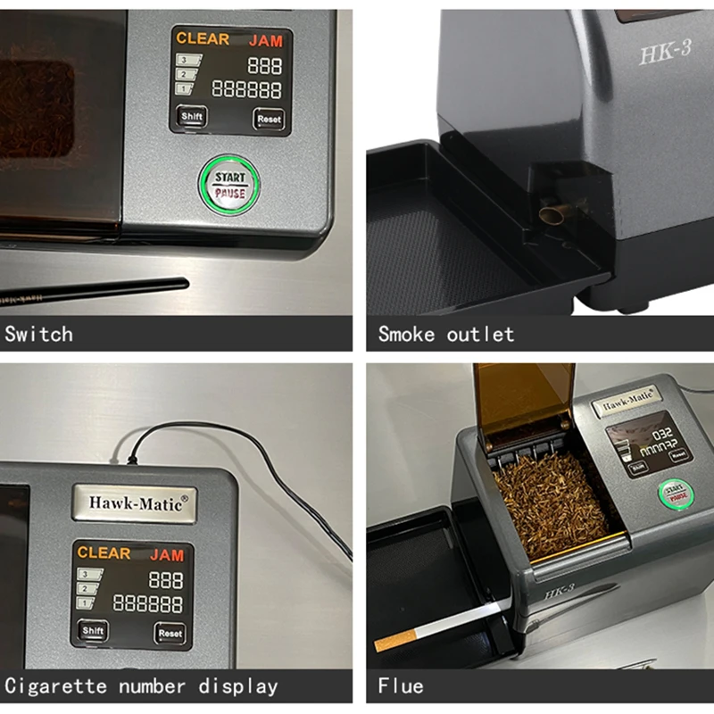 Máquina eléctrica automática para liar cigarrillos, inyector de tabaco para  uso doméstico, tubo de 8mm, fabricante de tabaco - AliExpress