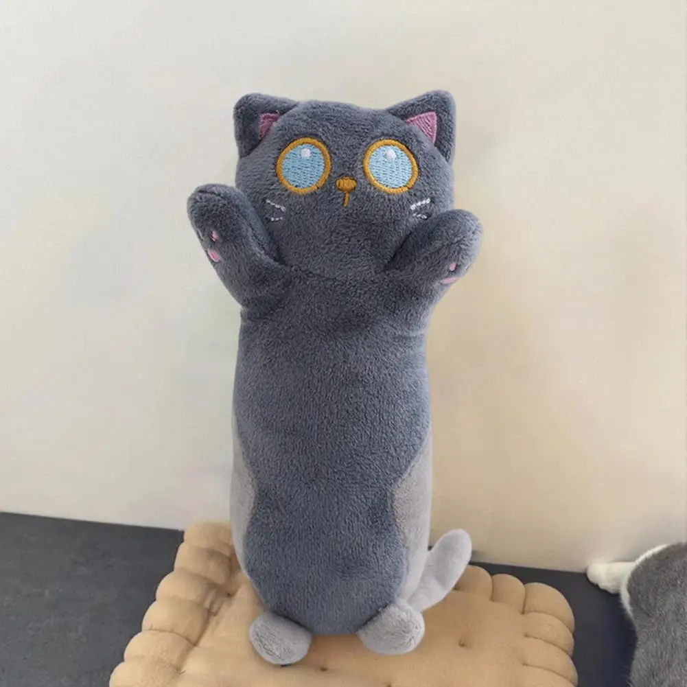 

Cat Plush Doll Adorable Cartoon Cat Keychain Plushie Doll Backpack Pendant Soft Stuffed Toy with Blue Eyes Cute Long Strip