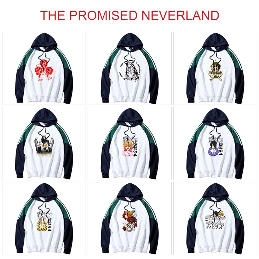 

The Promised Neverland Anime Hoodies Men Women Print Autumn Sweatshirt Fashion Casual Assorted Colors Sweater Fleece Pullover