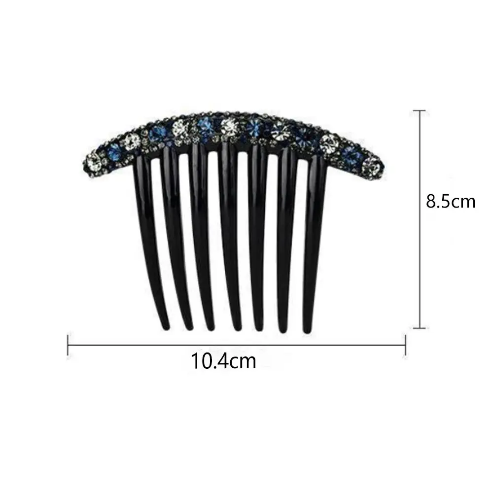 Design Grace Colorful Women All-match Acrylic Korean Style Headwear Seven-tooth Comb Hair Accessories Rhinestone Hair Comb