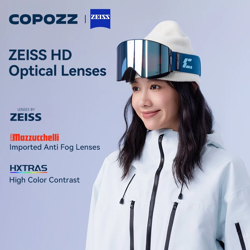 COPOZZ New Men Magnetic Ski Goggles Adult Anti-fog Ski Glasses UV400 Protection Snow Snowboard Goggle Eyewear with Zeiss lens 6