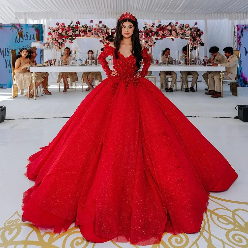 Juliet 1437R Red Ball Gown Quinceañera Dress main image 0
