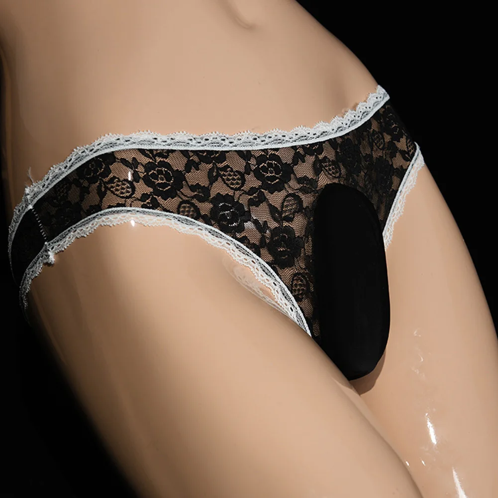 

Mens Sexy Panties Lingerie Lace See Through Lingerie Floral Low Waist Briefs Thongs Underwear Pouch Bulge Underpants Male