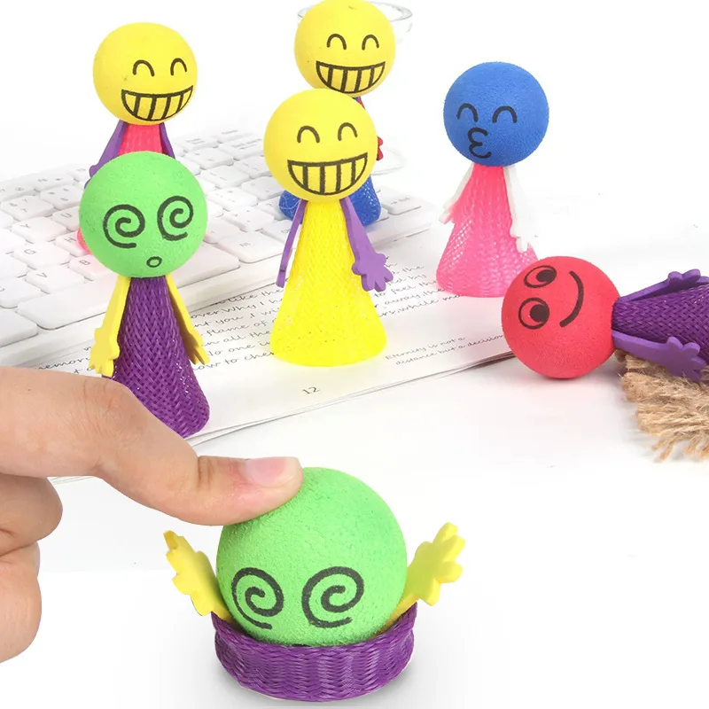 5/10/20pcs Cute expression bouncing doll prank decompression cartoon creative bouncing elf children's adult party Party Favors