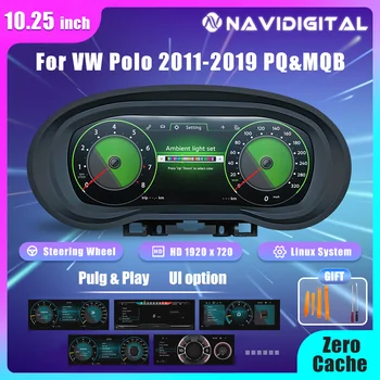 Panel de Instrumentos LCD Navidigital de 10.25 Pulgadas para VW Polo 2011-2019, Compatible con Carplay, Panel de Instrumentos, Cabina 1
