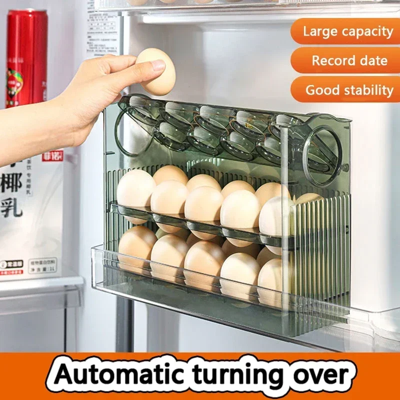 

Kitchen Reversible Egg Storage Rack Refrigerator Egg Stand Shelf Fresh Storage Box Refrigerator Side Door Storage Rack Egg Box