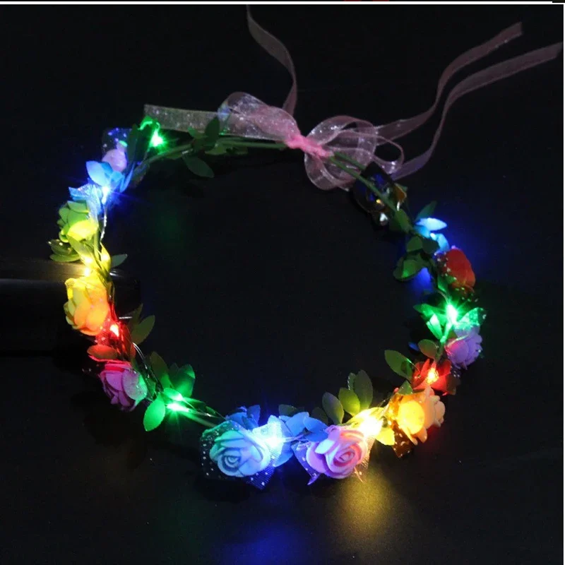 40 Cerchi LED Fiore Luminescenti Per Capelli – Fascia Colorata Per Feste, Halloween E Matrimoni - 3
